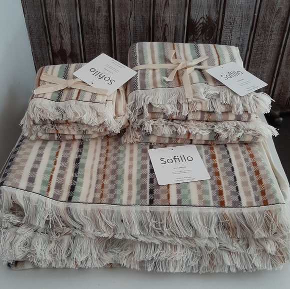 Felpinter Broken Stripe Combed Long Staple Cotton Bath Towel Set - Picture 10 of 16